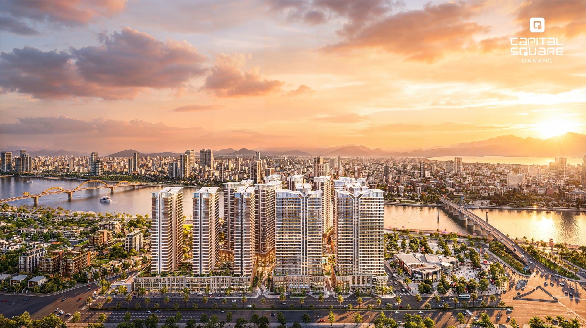 Toàn cảnh Capital Square lúc hoàng hôn