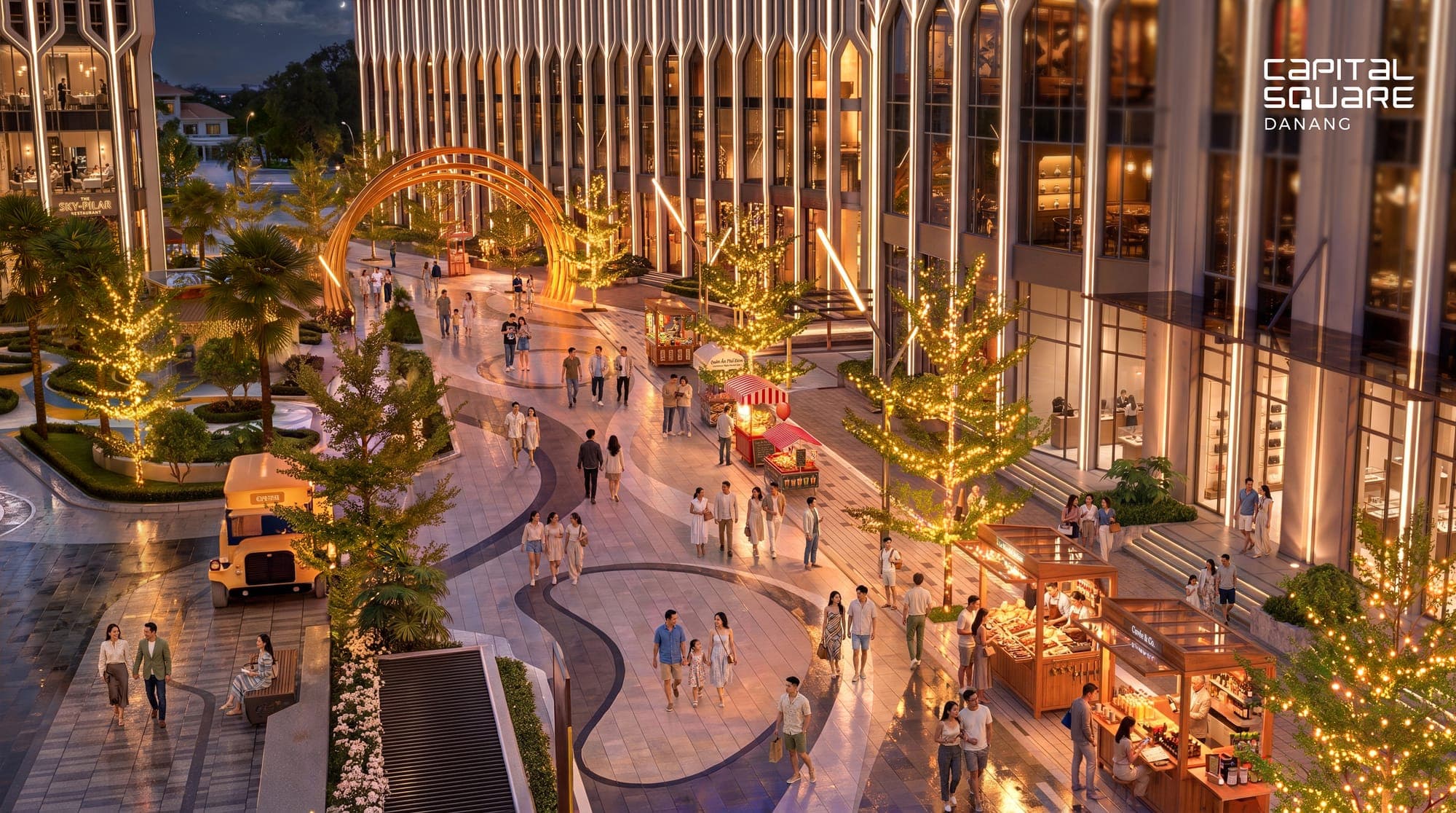 Phố thương mại về đêm – tiện ích Capital Square Đà Nẵng