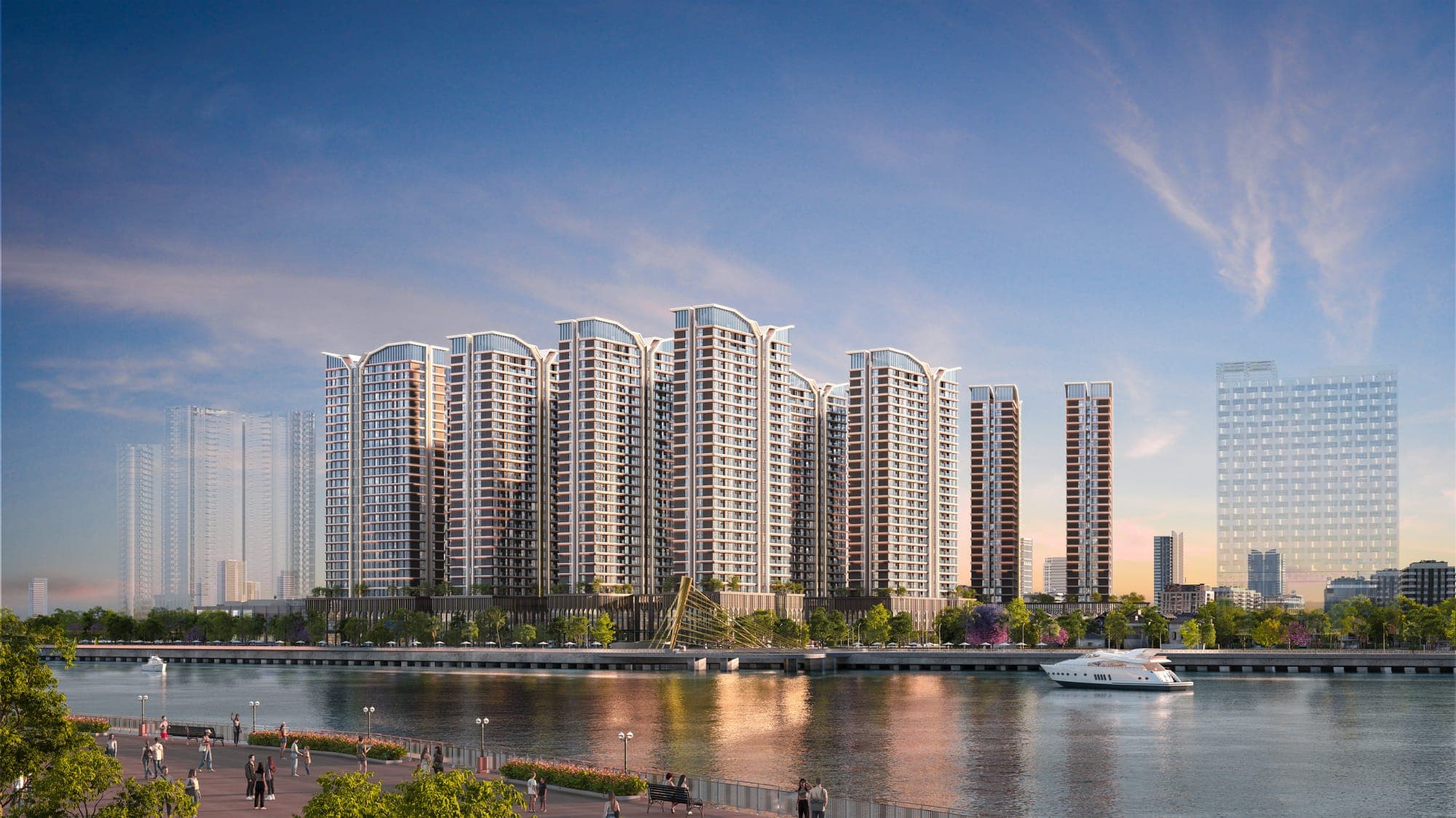 Phối cảnh các tòa tháp Capital Square nhìn từ sông Hàn